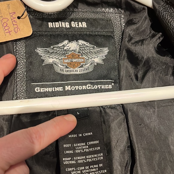 Harley Davidson Mens Leather Coat Large - Picture 11 of 15